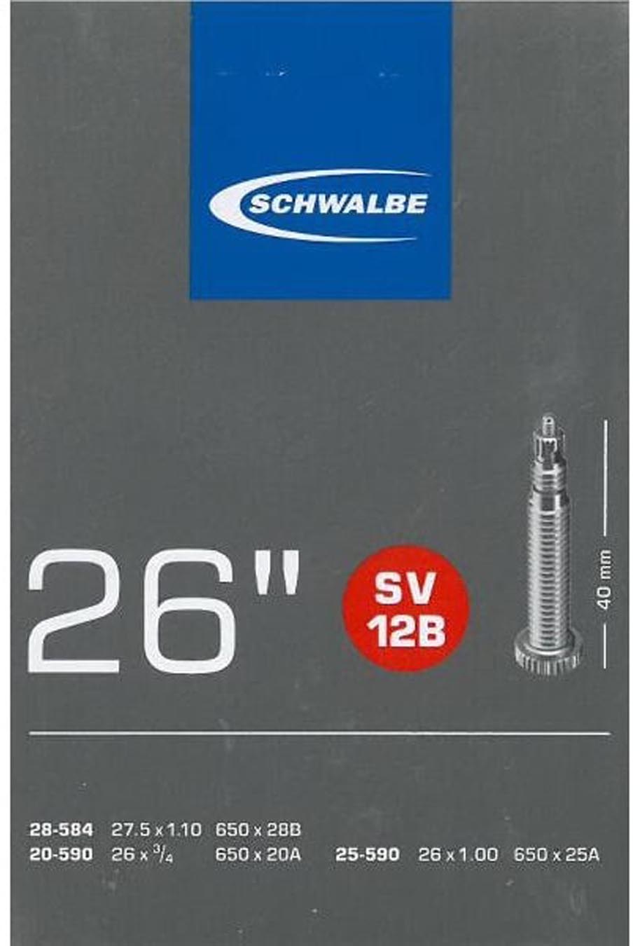 Schwalbe Letku nro 12B 26x7/8-1,00" 20/28-584/590 SV 40 mm