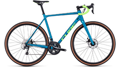 Cube Cross Race C:62 Pro maantiepyörä sinisenä.