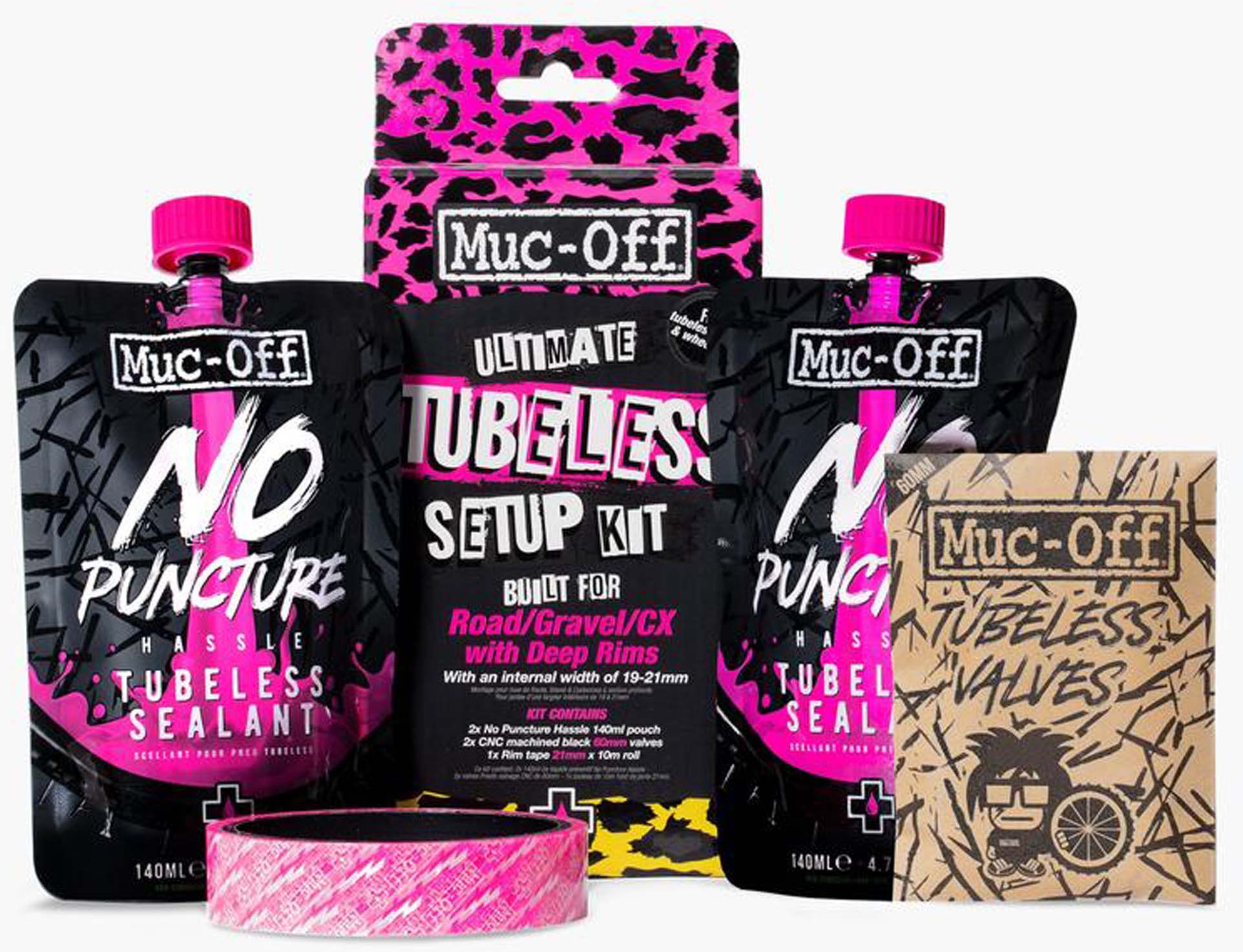 Muc-Off UltimateTubeless-sarja - maantie (60 mm) vaaleanpunainen