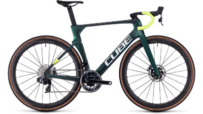 Cube Litening AERO C:68X SLX maantiepyörä tummanvihreä.