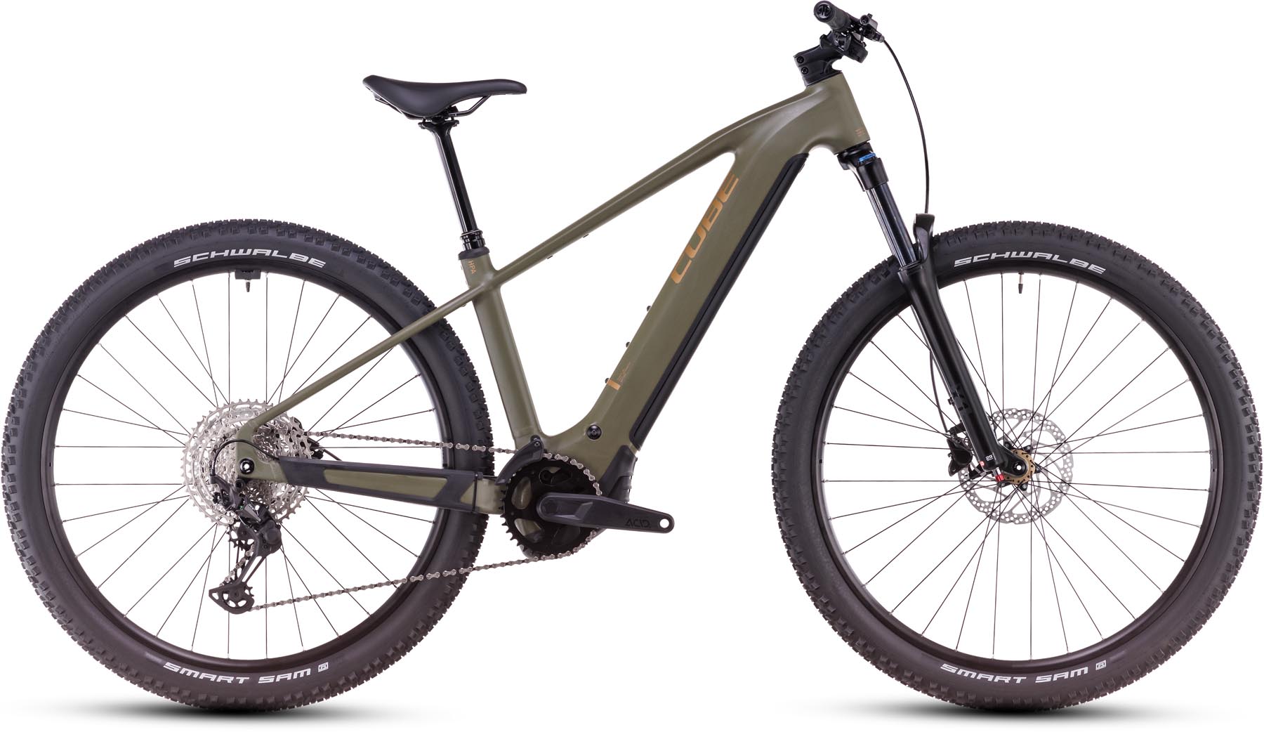 Cube Reaction Hybrid Pro 800 dustyolive n gold 2025 - Sähköpyörä Hardtail Maastopyörä