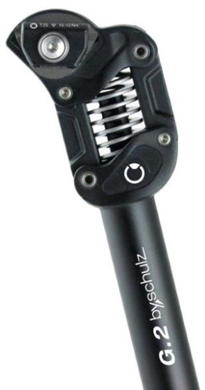 by.Schulz Jousitettu istuintolppa G.2, Ø30.9mm, 350mm, musta,jalusta., 80-105 kg