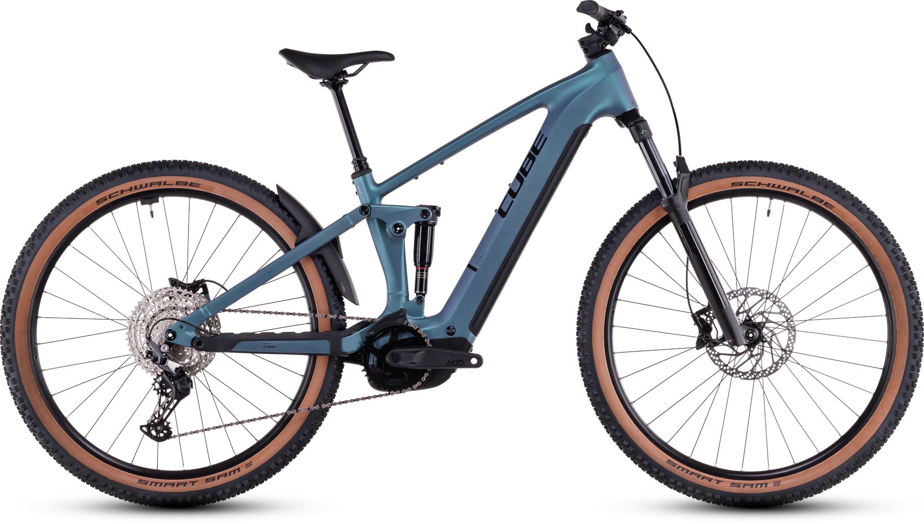 Cube Stereo Hybrid ONE22 Race 800 smaragdgrey n black 2025 - Sähköpyörä Täysjousitetut Maastopyörä