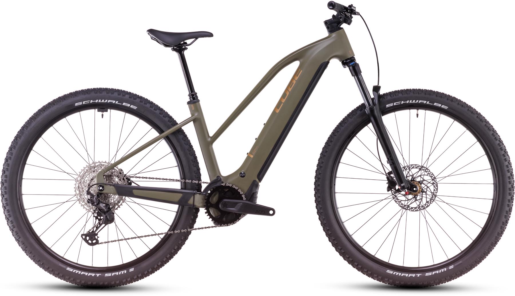 Cube Reaction Hybrid Pro 800 dustyolive n gold 2025 - Sähköpyörä Hardtail Maastopyörä Naiset