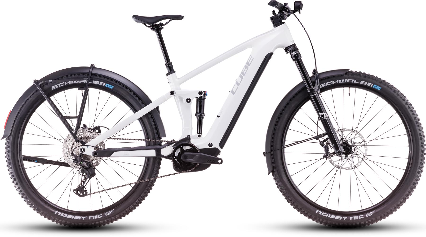 Cube Stereo Hybrid ONE44 EXC Allroad 800 metallicwhite n black 2025 - Sähköpyörä Täysjousitetut Maastopyörä