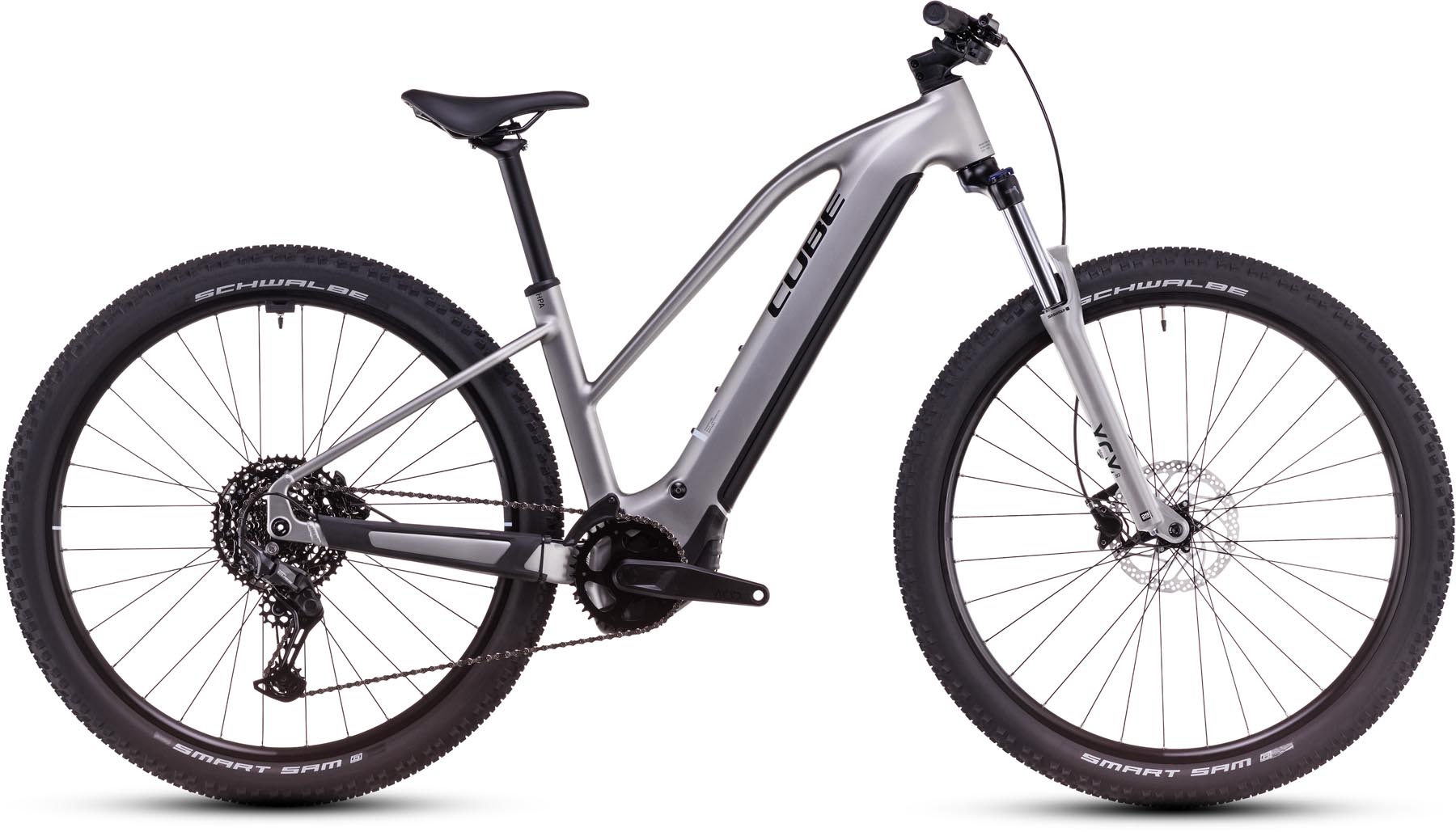 Cube Reaction Hybrid ONE 800 silver n black 2025 - Sähköpyörä Hardtail Maastopyörä Naiset
