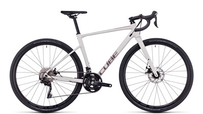 Cube Nuroad WS Gravel Bike valkoisena.
