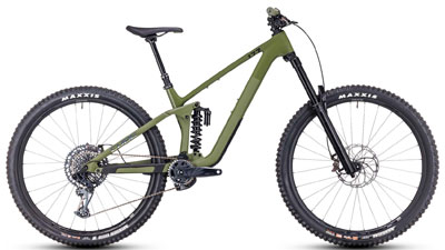 Cube Stereo ONE77 C:68X TM Enduro maastopyörä vihreänä.