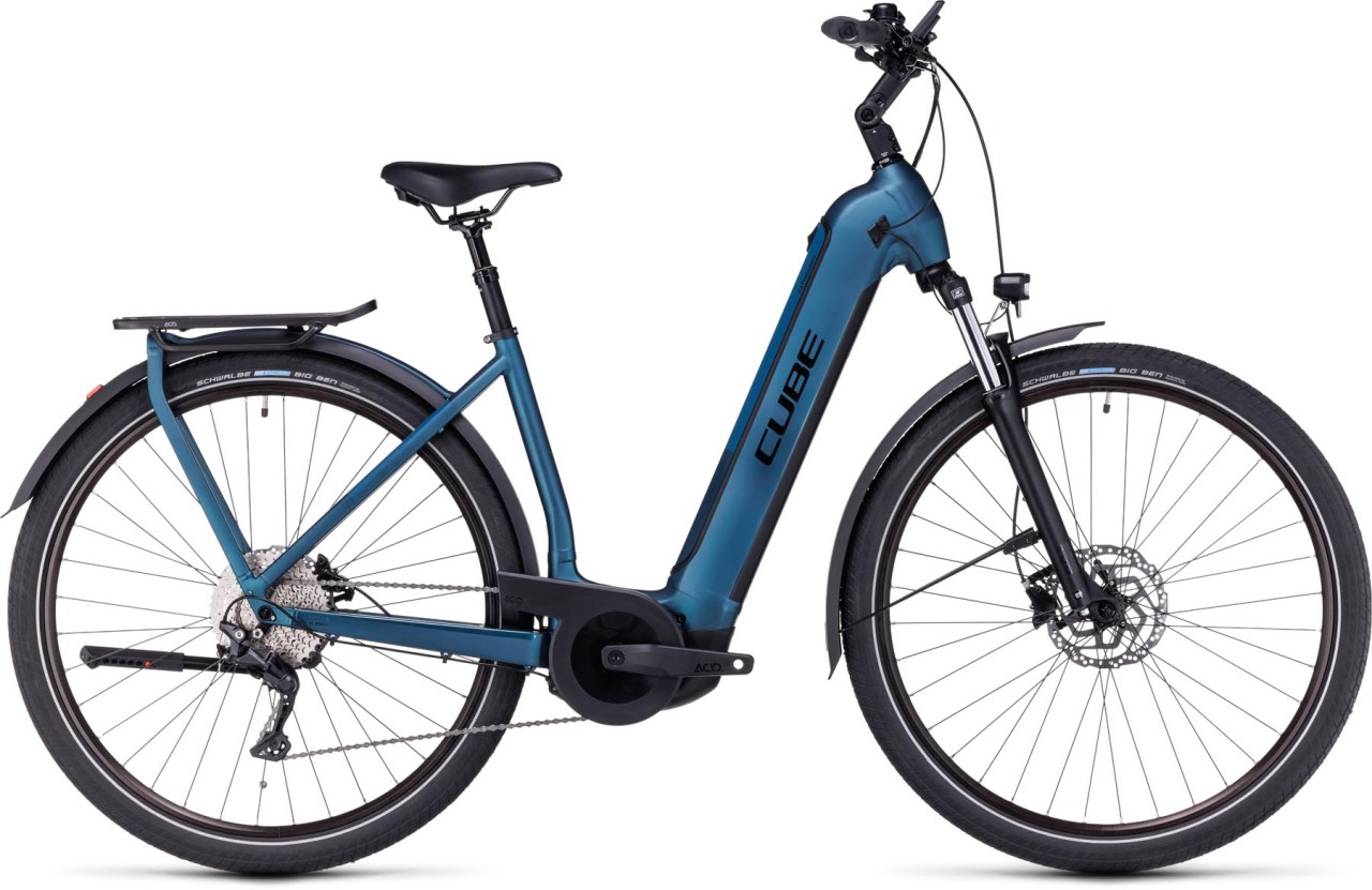 Cube Kathmandu Hybrid ONE 750 blue n black 2024 - E-Bike Trekkingrad Tiefeinsteiger