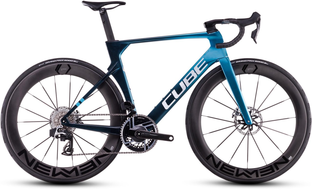 Cube Litening AERO C:68X SLX chromeblue n liquidblue 2025 - Carbon Maantiepyörä