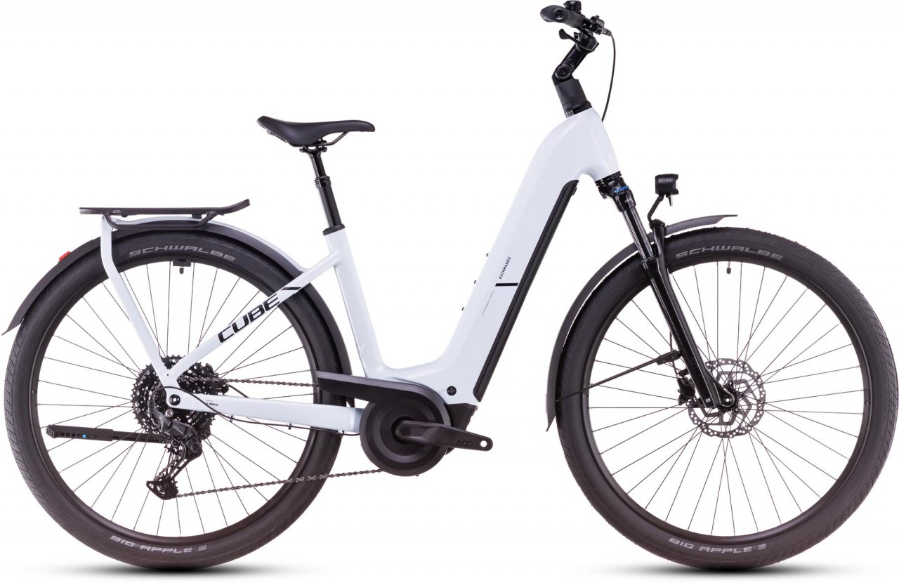 Cube Kathmandu Hybrid ONE 800 polarwhite n black 2025 - Sähköpyörä Trekking Pyörä Matala pääsy