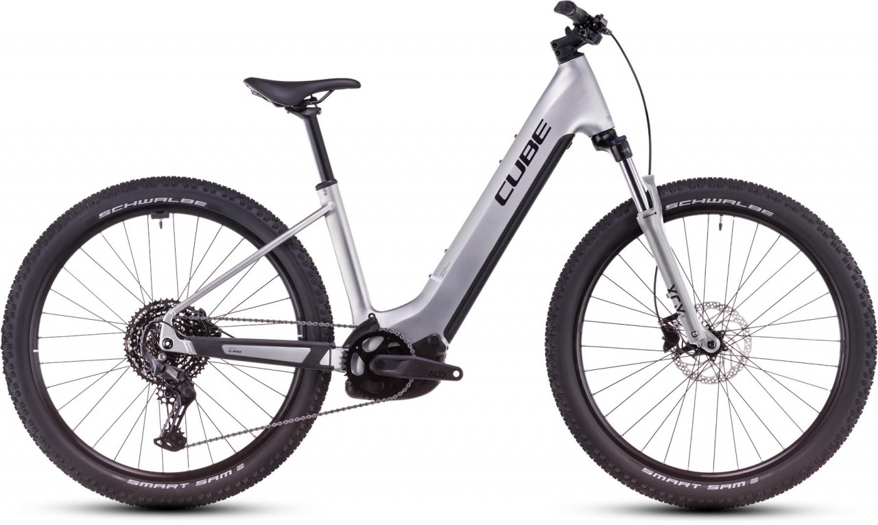 Cube Reaction Hybrid ONE 800 silver n black 2025 - Sähköpyörä Hardtail Maastopyörä Matala pääsy