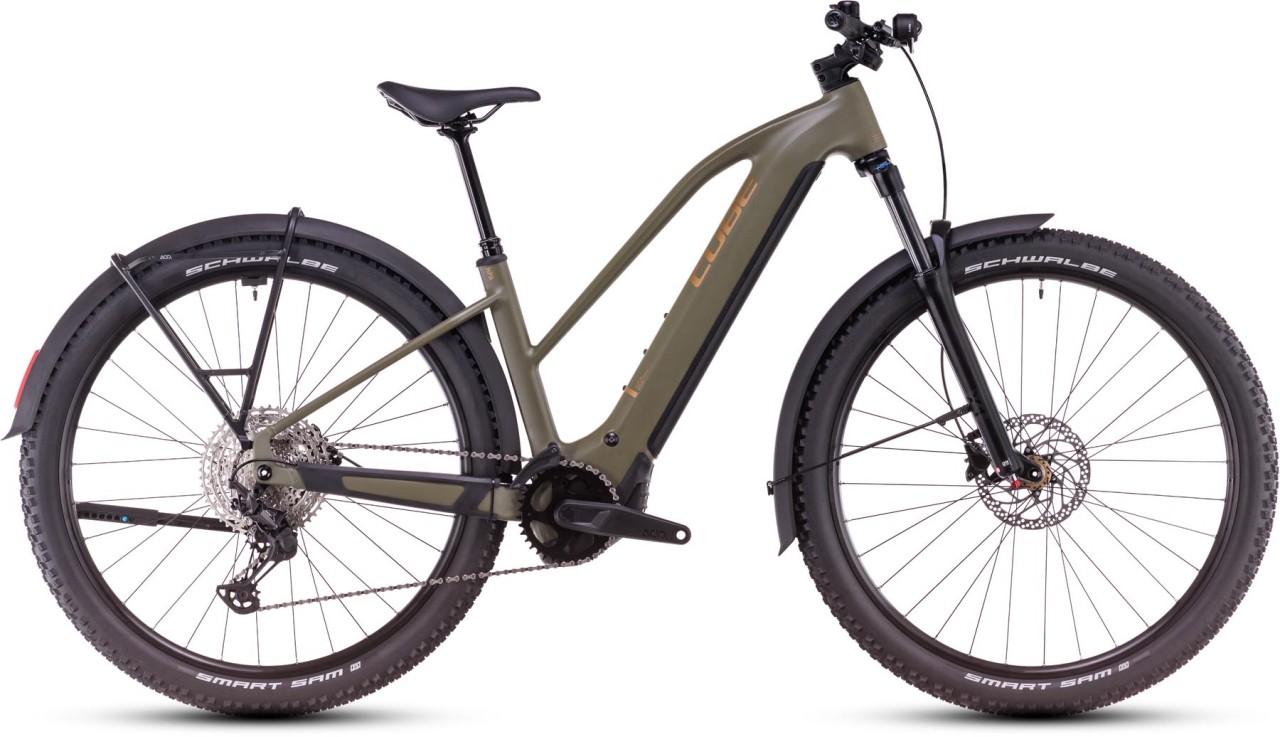 Cube Reaction Hybrid Pro Allroad dustyolive n gold - Sähköpyörä Hardtail Maastopyörä Naiset