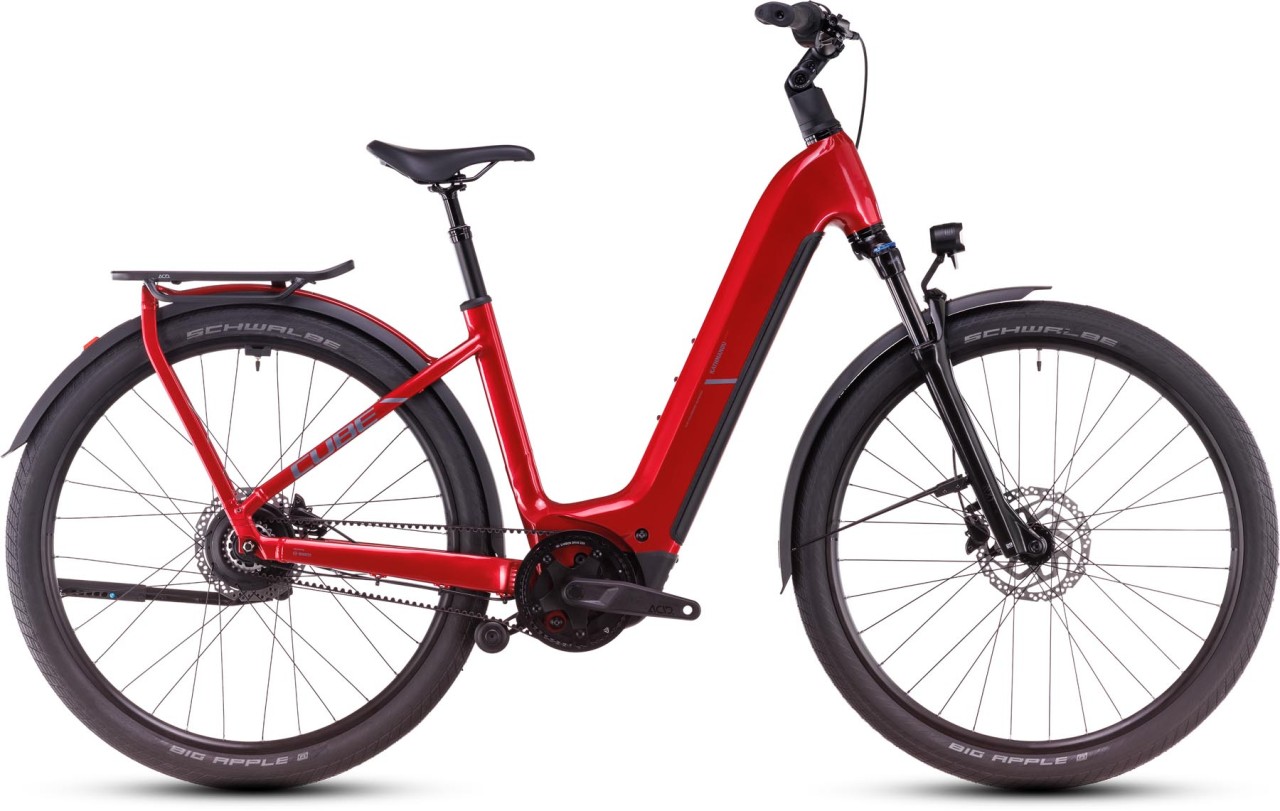 Cube Kathmandu Hybrid Comfort Pro electricred n red - Sähköpyörä Trekking Pyörä Matala pääsy