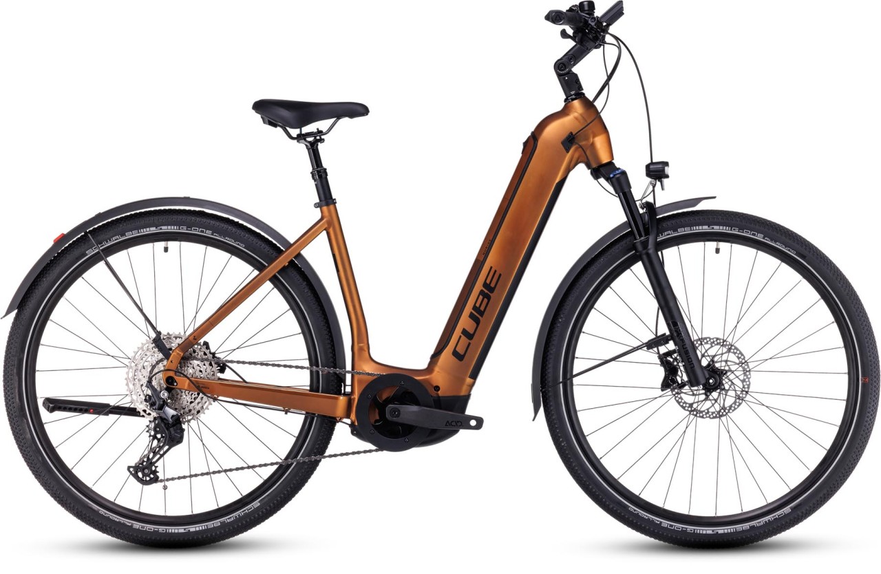 Cube Nuride Hybrid EXC 750 Allroad caramel n black 2024 - E-Bike Trekkingrad Tiefeinsteiger