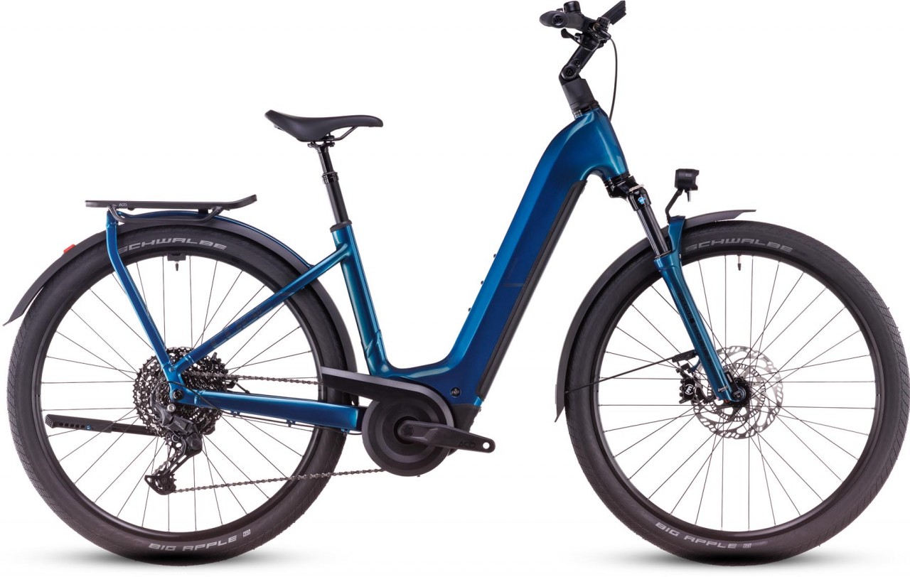 Cube Kathmandu Hybrid EX 800 electricblue n chrome 2025 - Sähköpyörä Trekking Pyörä Matala pääsy