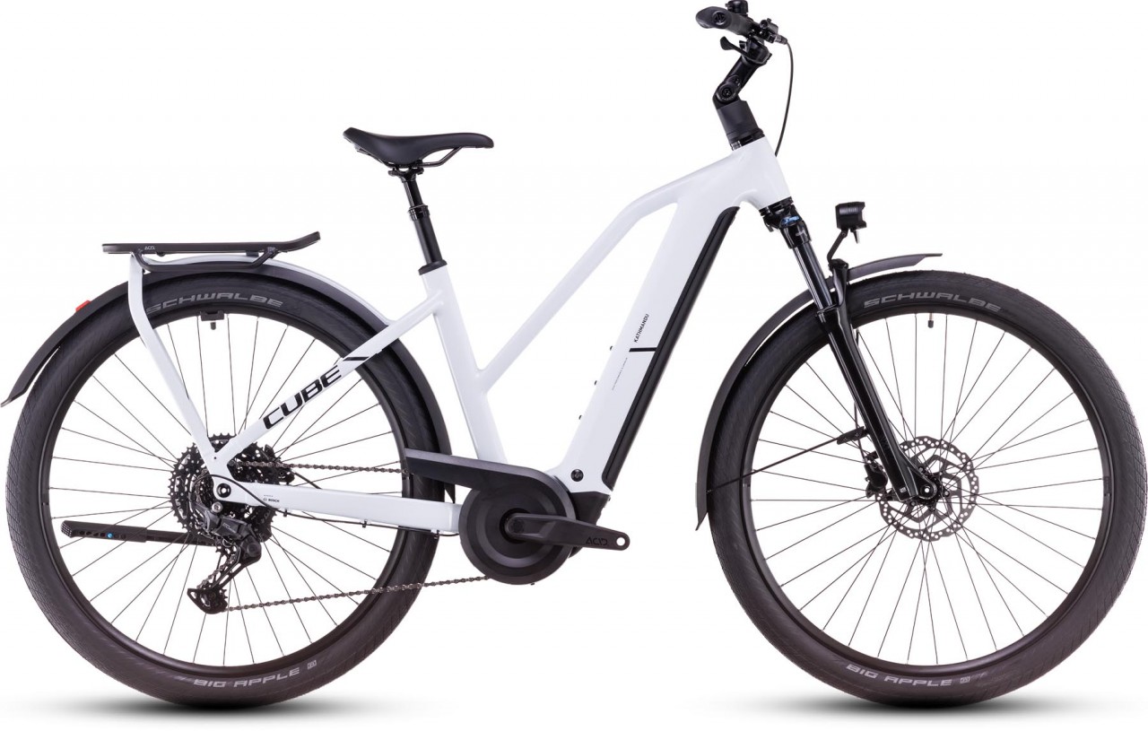 Cube Kathmandu Hybrid ONE 800 polarwhite n black 2025 - Sähköpyörä Trekking Pyörä Naiset