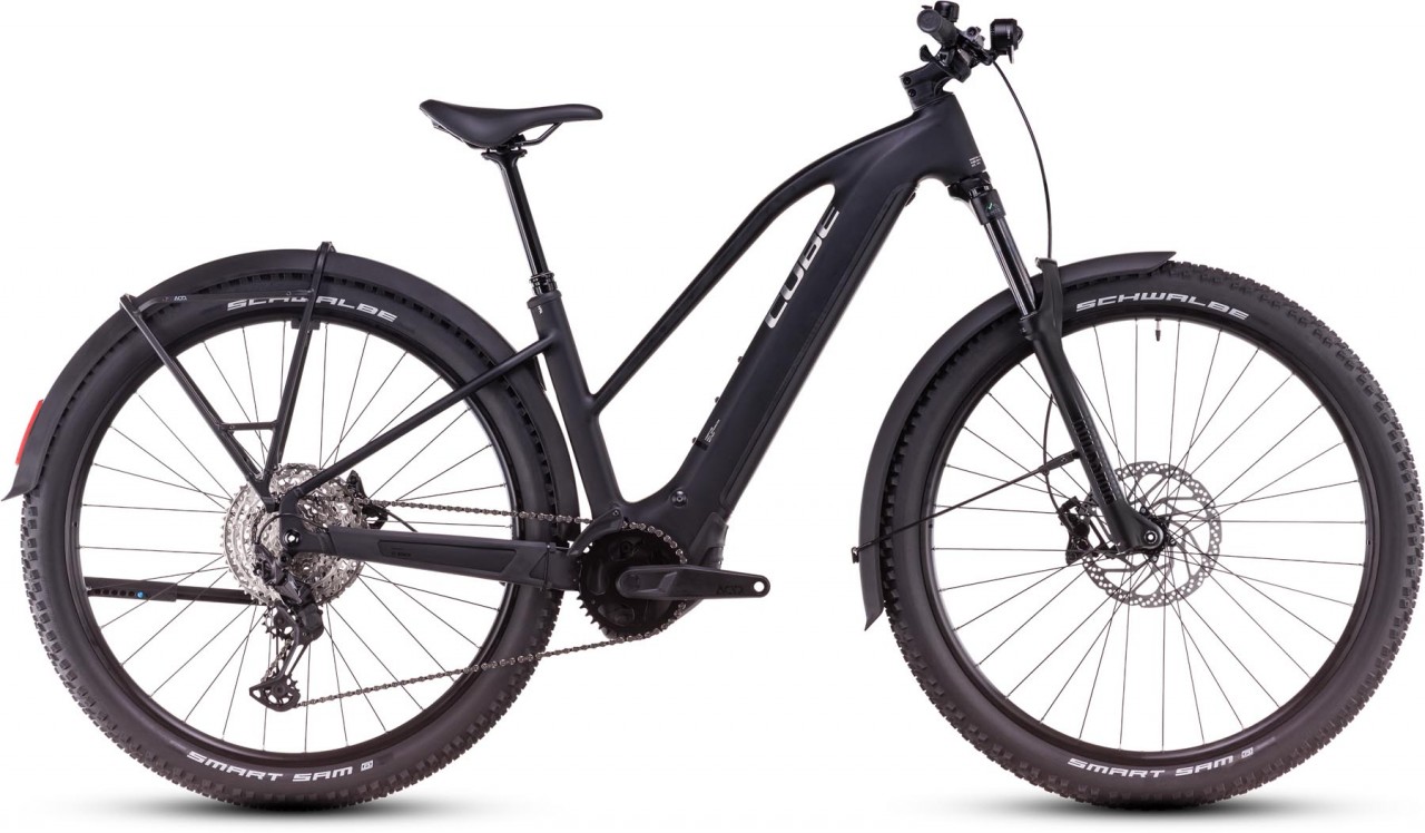 Cube Reaction Hybrid Race Allroad 800 black n metal 2025 - Sähköpyörä Hardtail Maastopyörä Naiset