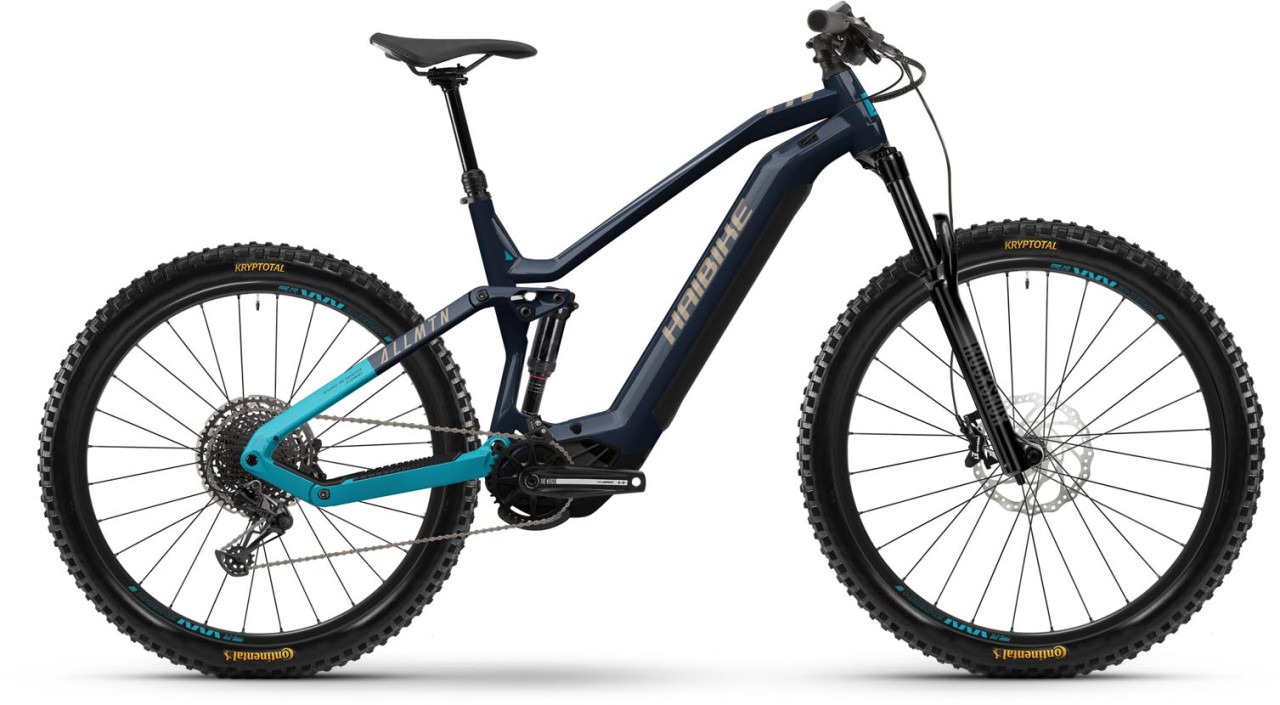 Haibike AllMtn 2 blue / cyan / caramel gloss 2024 - Sähköpyörä Täysjousitetut Maastopyörä