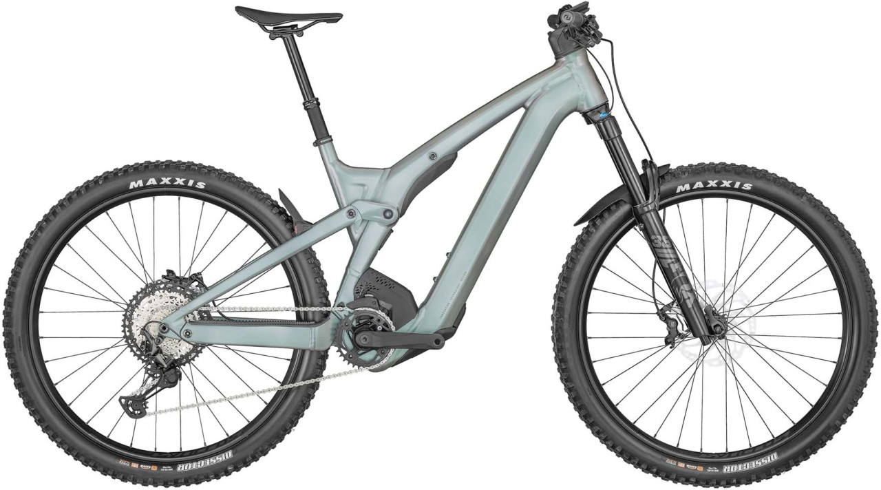 Scott Patron eRIDE 910 Prism Grey Green 2023 - Sähköpyörä Täysjousitetut Maastopyörä