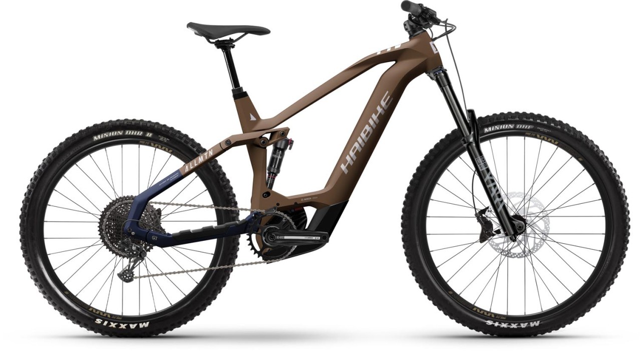 Haibike AllMtn CF 8 choco / midnight matt 2024 - Sähköpyörä Täysjousitetut Maastopyörä