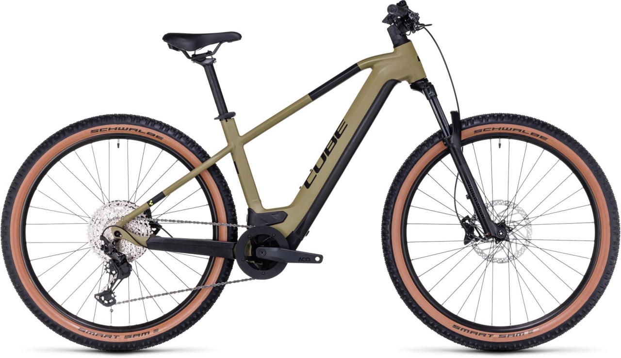 Cube Reaction Hybrid Race 750 olive n green 2024 - Sähköpyörä Hardtail Maastopyörä