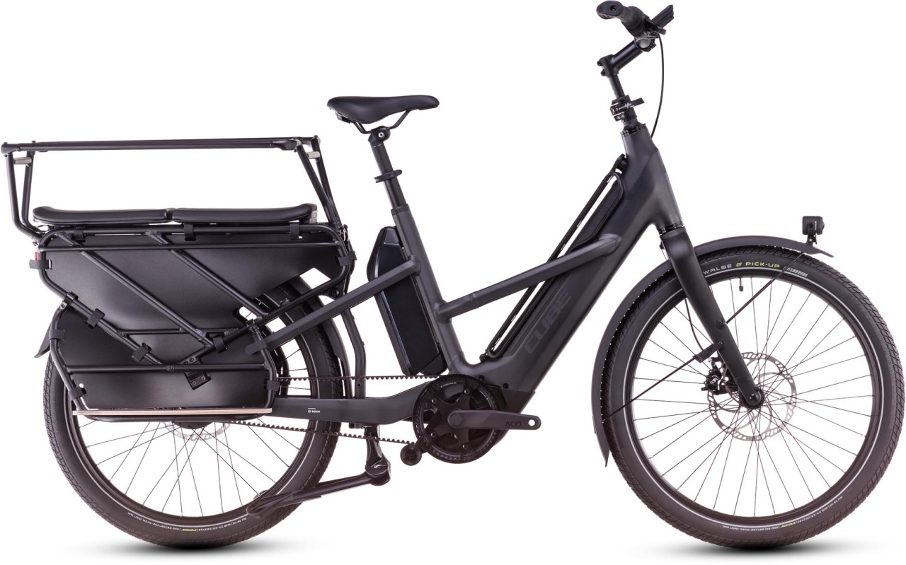 Cube Longtail Hybrid Family 1350 grey n reflex 2025 - Sähköpyörä Lastipyörä