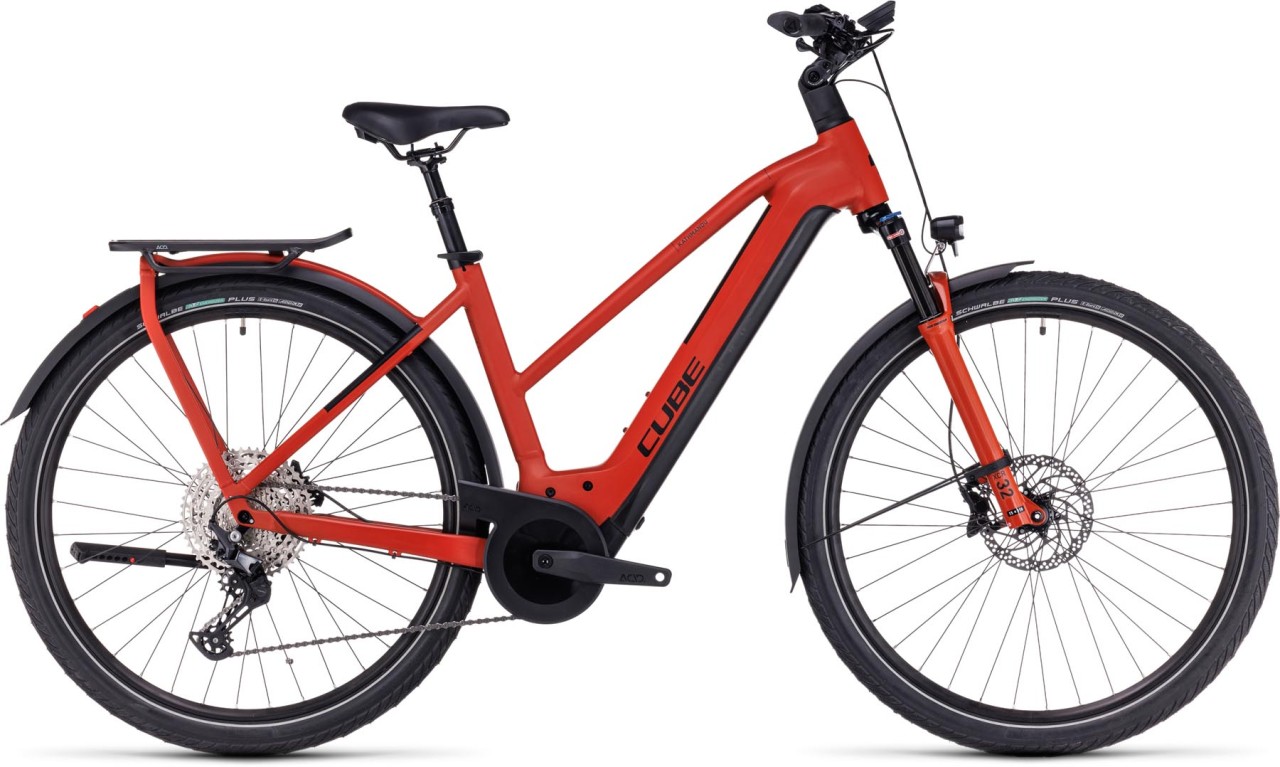 Cube Kathmandu Hybrid EXC 750 red n black 2024 - Sähköpyörä Trekking Pyörä Naiset