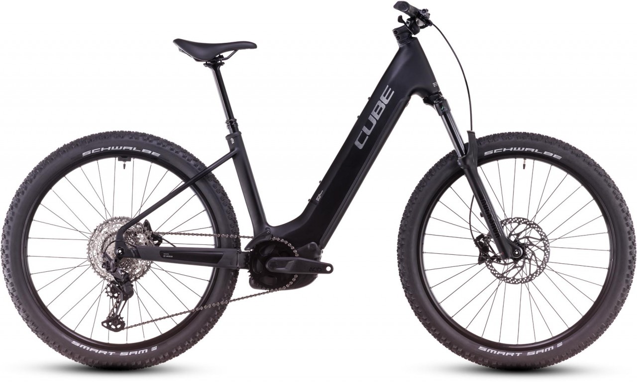 Cube Reaction Hybrid Race 800 black n metal 2025 - Sähköpyörä Hardtail Maastopyörä Matala pääsy