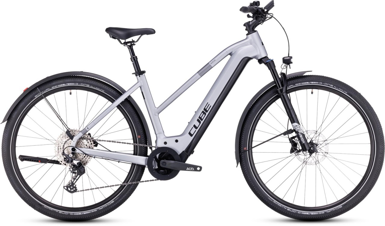 Cube Nuride Hybrid EXC 750 Allroad polarsilver n black 2024 - E-Bike Trekkingrad Damen