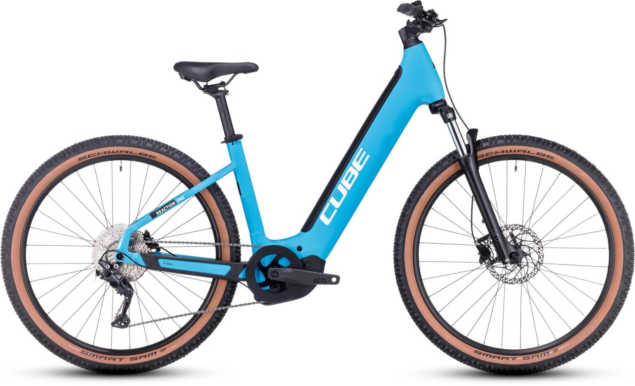 Cube Reaction Hybrid ONE 625 skyblue n white 2024 - Sähköpyörä Hardtail Maastopyörä Matala pääsy