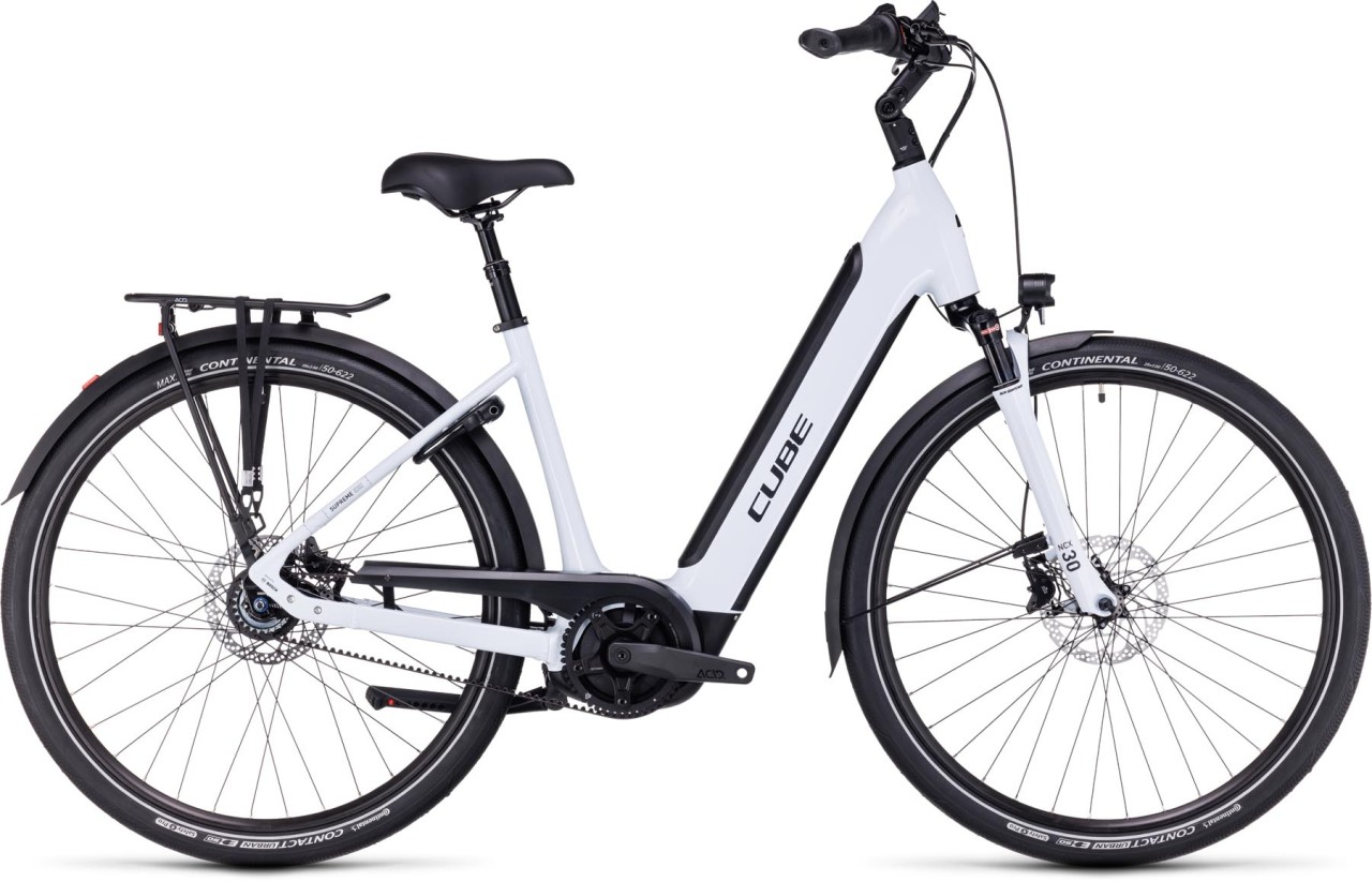 Cube Supreme Hybrid EXC 625 flashwhite n black 2024 - E-Bike Trekkingrad Tiefeinsteiger