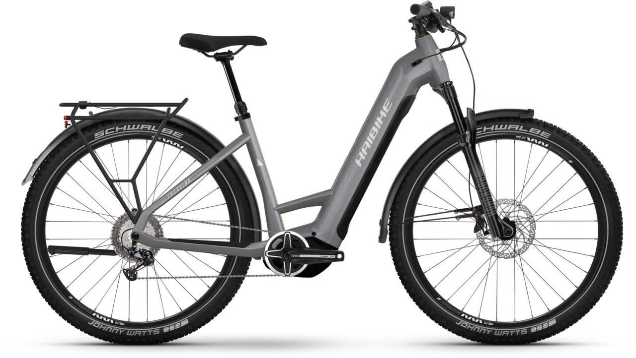 Haibike Trekking 7 urban grey/white gloss 2023 - Sähköpyörä Trekking Pyörä Matala pääsy