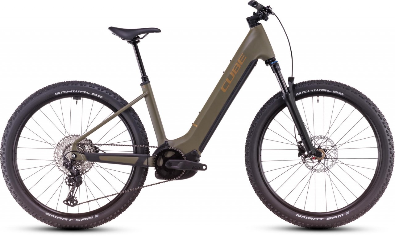 Cube Reaction Hybrid Pro 800 dustyolive n gold 2025 - Sähköpyörä Hardtail Maastopyörä Matala pääsy